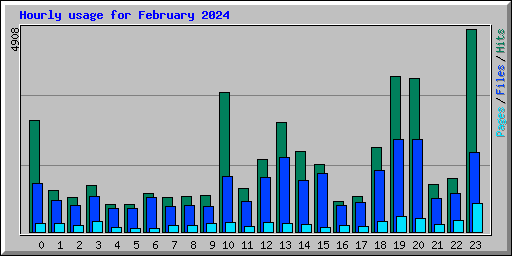 Hourly usage for February 2024
